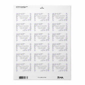 Étiquettes d'adresse de vigne de rose violette cla (Feuille entière)