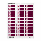 Étiquettes d'adresse de vin rouge (Feuille entière)