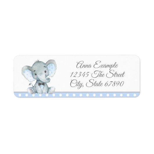 Étiquettes d'adresse d'éléphant garçon (Devant)