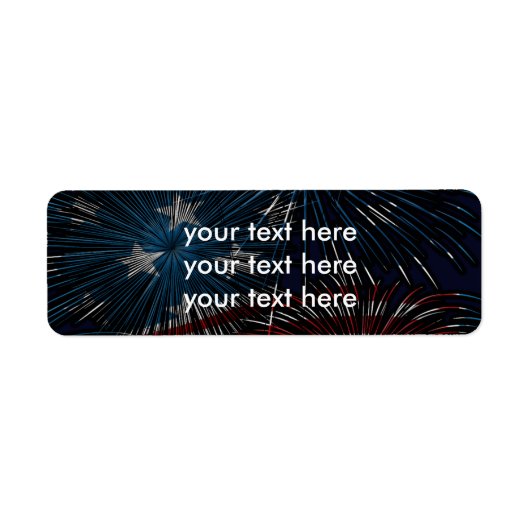 Étiquettes d'adresse éclatement de feux d'artifice (Devant)
