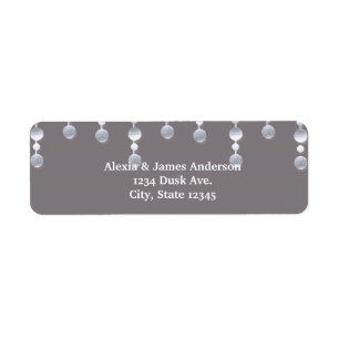 Étiquettes d'adresse élégantes Glamour miroir gris