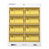 Étiquettes d'adresse Élégantes Initiales Or (Feuille entière)