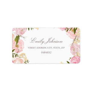 Étiquettes d'adresse Élégantes Roses Roses pour Ba