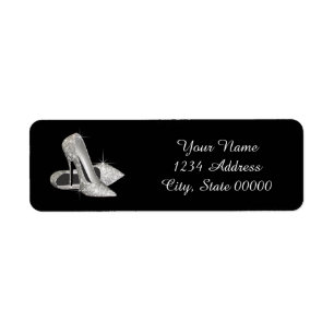 Étiquettes d'adresse en forme de chaussure à talon