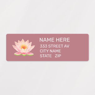 Étiquettes d'adresse en or rose avec fleur personn