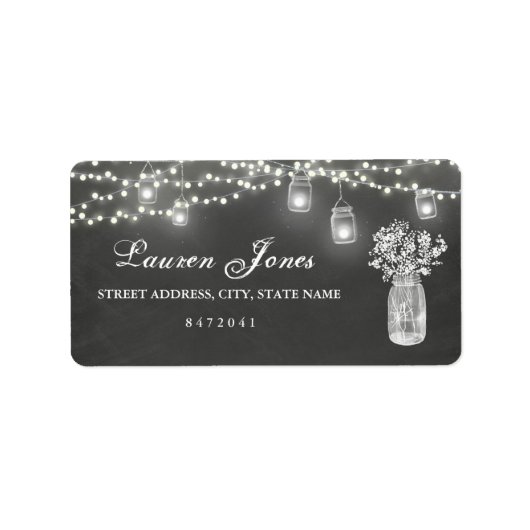 Étiquettes d'adresse en pot Mason tableau noir (Devant)