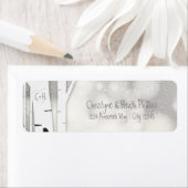 Étiquettes d'adresse enneigées d'hiver d'arbre de (En situation)