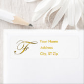 Étiquettes d'adresse F Monogramme Or (En situation)