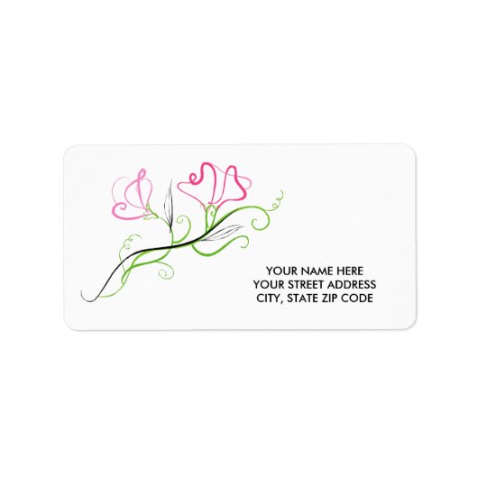 Étiquettes d'adresse Fleurs Jolies (Devant)