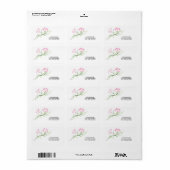 Étiquettes d'adresse Fleurs Jolies (Feuille entière)