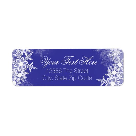 Étiquettes d'adresse Flocon de Neige Bleu (Devant)