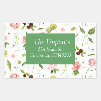 Étiquettes d'adresse florales élégantes