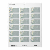Étiquettes d'adresse florales Fleurs Blanches (Feuille entière)
