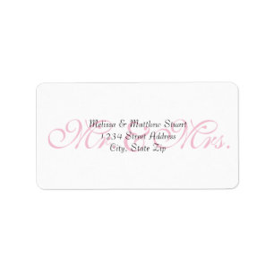 Étiquettes d'adresse - Fond Rose