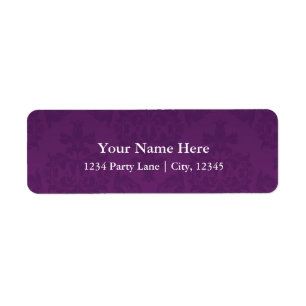 Étiquettes d'adresse Glam Damassé Violet