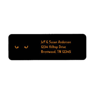 Étiquettes d'adresse Halloween Yeux orange chat no