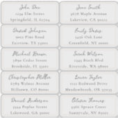 Étiquettes d'adresse individuelles (Devant)