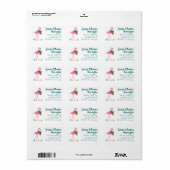 Étiquettes d'adresse larges Flamingo Noël (Feuille entière)