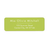 Étiquettes d'adresse minimalistes chartreuse douce (Devant)