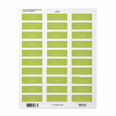 Étiquettes d'adresse minimalistes chartreuse douce (Feuille entière)