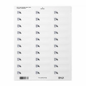 Étiquettes d'adresse Monogramme SCOTTIE (Feuille entière)