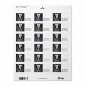 Étiquettes d'adresse Noir & Blanc Smoking (Feuille entière)