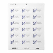 Étiquettes d'adresse Oiseau Bleu Volant (Feuille entière)