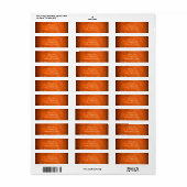Étiquettes d'adresse Orange Brûlé (Feuille entière)