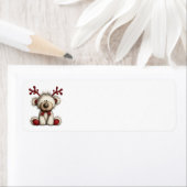 Étiquettes d'adresse Ourson de Noël (En situation)