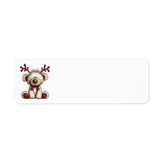 Étiquettes d'adresse Ourson de Noël (Devant)