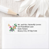 Étiquettes d'adresse Papillons Pointillisme (En situation)
