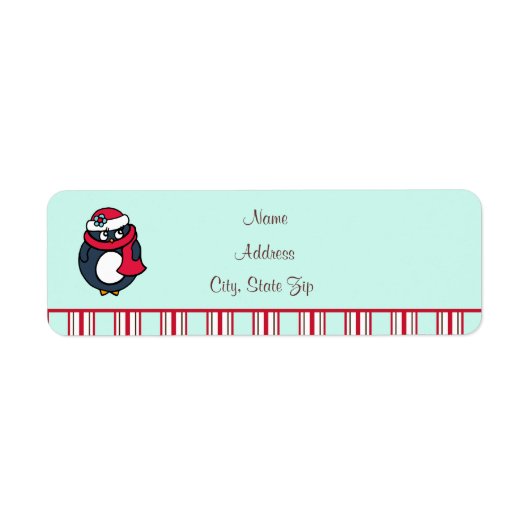 Étiquettes d'adresse Pingouin de Noël (Devant)