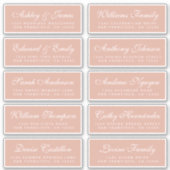 Étiquettes d'adresse pour invités de mariage avec (Devant)
