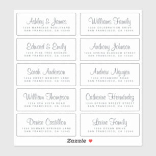 Étiquettes d'adresse pour invités de mariage avec