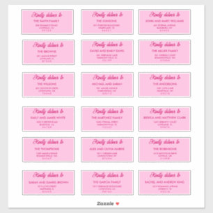 Étiquettes d'adresse pour invités de mariage rose