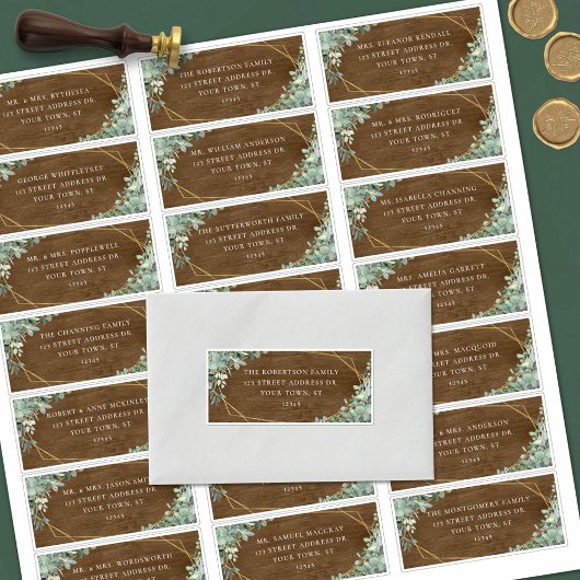 Étiquettes d'adresse pour invités de mariage Rusti