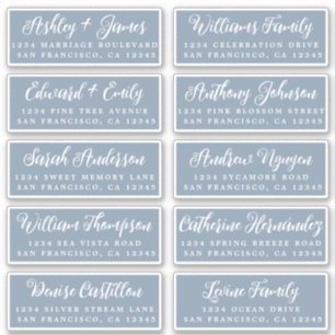 Étiquettes d'adresse pour invités de mariage Scrip