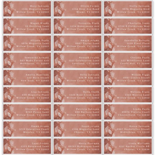Étiquettes d'adresse pour invités 'Fall in Love' e (Devant)