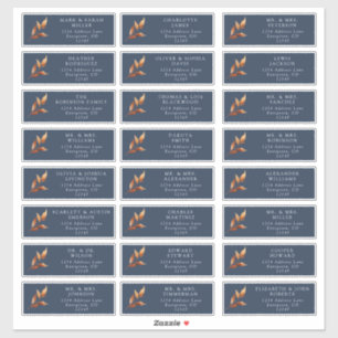 Étiquettes d'adresse pour invités Navy Rust