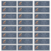 Étiquettes d'adresse pour invités Navy Rust (Devant)