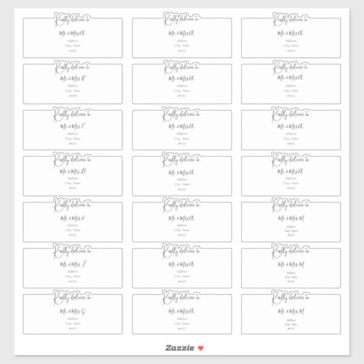 Étiquettes d'adresse pour invités transparentes, é (Feuille)