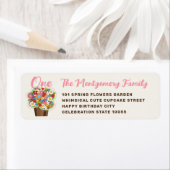 Étiquettes d'adresse pour le gâteau d'anniversaire (En situation)