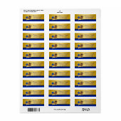 Étiquettes d'adresse Prince Ethnique Or Bleu (Feuille entière)