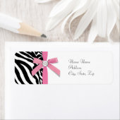 Étiquettes d'adresse rayure rose (En situation)