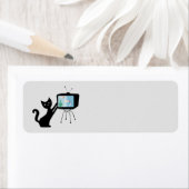 ÉTIQUETTES D'ADRESSE RETRO ATOMIQUE NOIR (En situation)