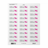 Étiquettes d'adresse rétro de Dachshund rose et gr (Feuille entière)