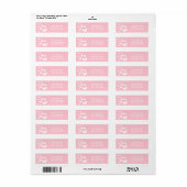 Étiquettes d'adresse Rose Clair avec Papillons Bla (Feuille entière)