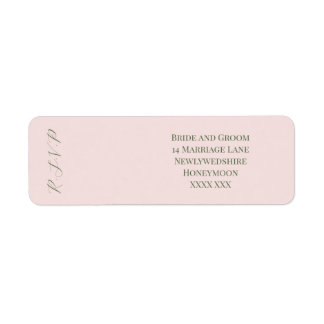 Étiquettes d'adresse rose pâle et vert foncé
