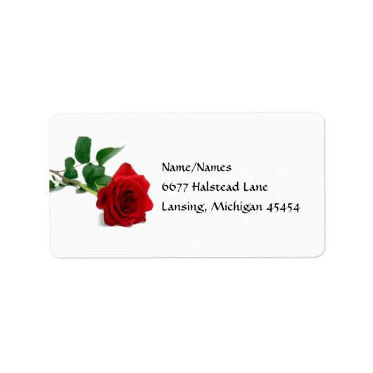 Étiquettes d'adresse Rose Rouge Aquarelle (Devant)