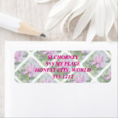 ÉTIQUETTES D'ADRESSE ROSE TROPICALE ORCHID RETOUR (En situation)